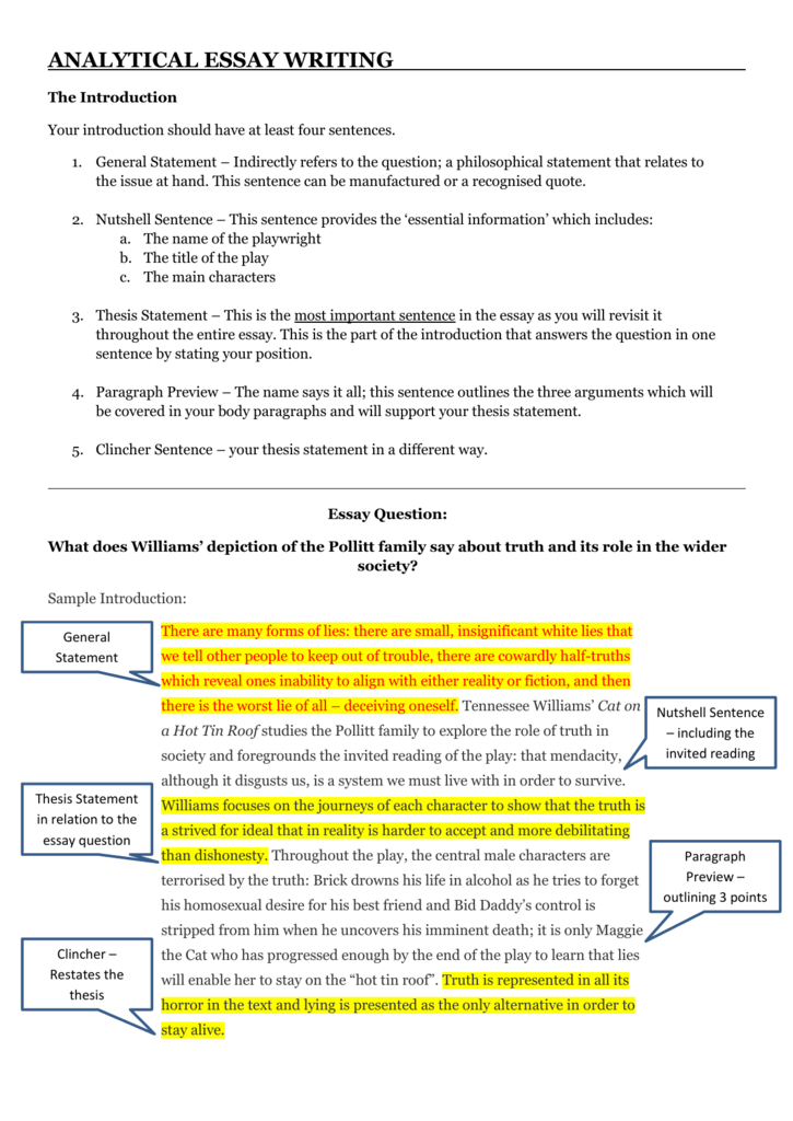 analytical paper thesis example