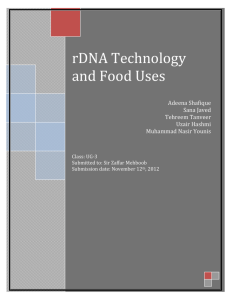 rDNA Technology and food uses. Group 2
