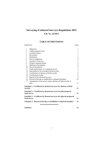 Surveying (Cadastral Surveys) Regulations 2015