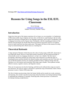Schoepp 2001 Reasons for Using Songs