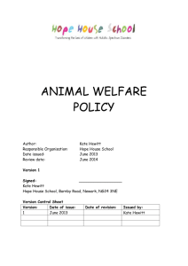 Animal Welfare Policy