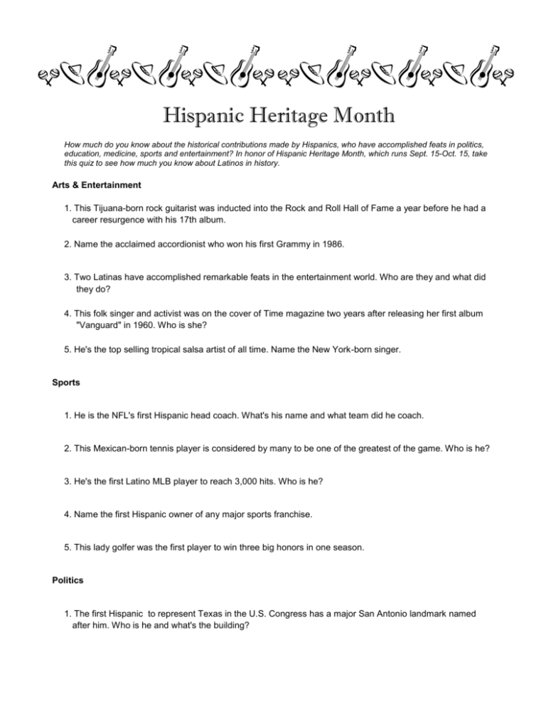 essay on hispanic heritage month
