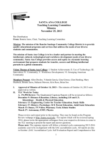SANTA ANA COLLEGE Teaching Learning Committee Minutes