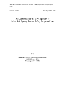 APTA Manual for the Development of Urban Rail Safety