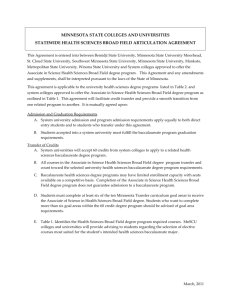 Health Sciences Articulation Agreement