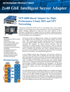 NETRONOME PRODUCT BRIEF 2x40 GbE Intelligent Server