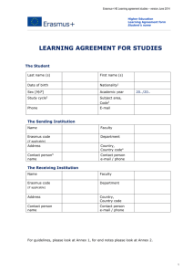 learning agreement for studies
