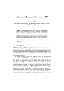 An Expandable Recommendation System on IPTV