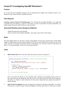 Comp1211 Investigating OpenMP Worksheet 1