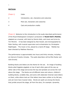 Read the notes - Matilda The Musical