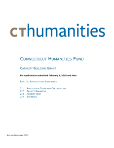 Application Cover and Form - Connecticut Humanities Council