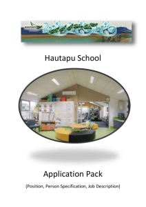 Hautapu School Aplication Pack