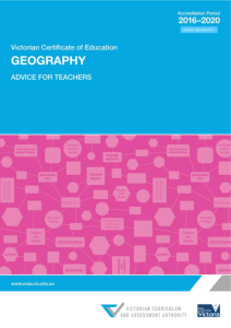 VCE Geography 2016*2020 - Victorian Curriculum and Assessment