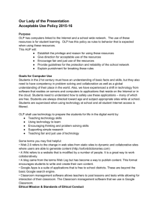 Acceptable Use Policy Grades K-8 - Our Lady of the Presentation