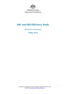 ABC and SBS Efficiency Study - Executive Summary (for publication