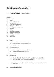 Club/ Society Constitution