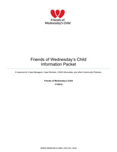 Friends of Wednesday*s Child Information Packet