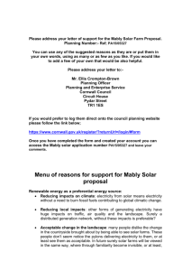 Menu of reasons for support for Mably Solar proposal
