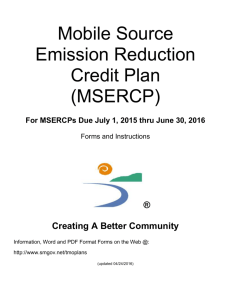 Mobile Source Emission Reduction Credit Plan 15 16 Word