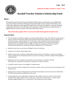 Kendall Teacher Scholars Scholarship Fund