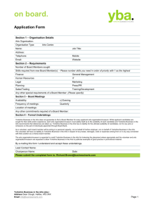 Yorkshire Business in the Arts On Board Registration Form