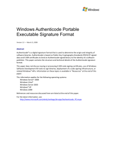 Windows Authenticode Portable Executable Signature