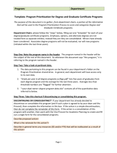 Academic Department Program Prioritization Template