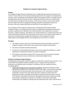 Guidelines for Academic Program Review (Revised 7/18/11)