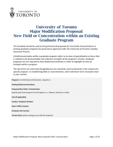 New Field or Concentration within an Existing Graduate Program