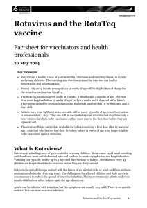 Rotavirus and the RotaTeq vaccine