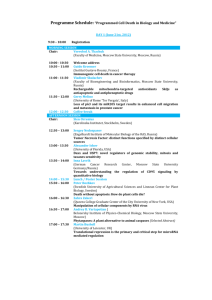 Programme Schedule: “Programmed Cell Death in Biology and