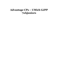 Advantage CPs – UMich GJPP 7wkjuniors