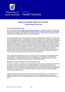 Clinical Support Team Form - University of South Australia