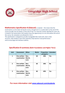 Content of Mathematics Modular exams