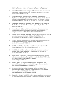 רשימה ביבליוגרפית של פרסומי סגל הפקולטה לרפואה לשנת 2014 1. Ackert