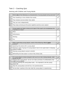 Task 2 – Coaching Quiz Working with Children and Young Adults 1