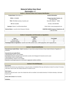 Material Safety Data Sheet Electrolyte + C