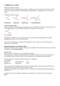 Carboxylic Acids and Bonding