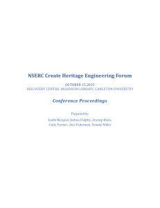 NSERC Create Heritage Engineering Forum