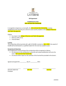 Gift Acceptance Form - University of La Verne