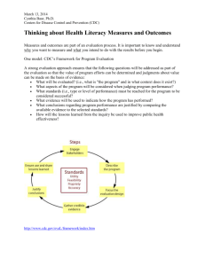 Thinking about Health Literacy Measures and Outcomes