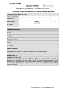 Trainee`s Application Form for an Internship abroad