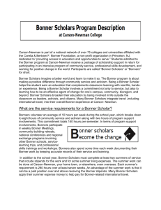 What are the financial benefits of being a Bonner Scholar?