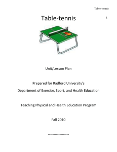 Table-tennis - Radford University