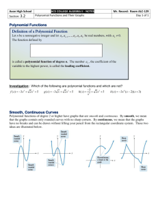 3.2 - Polynomial Functions and Their Graphs