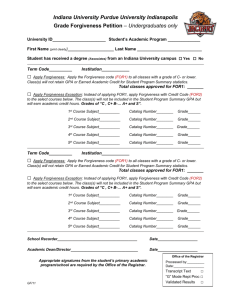 Grade Forgiveness Form - IUPUI Registrar