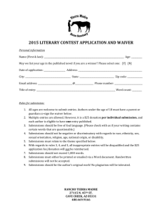 TMHS literary contest application and waiver