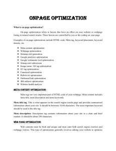 Onpage optimization