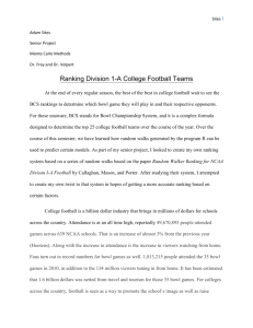 Ranking Division 1-A College Football Teams