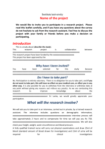 Sample participant information leaflet